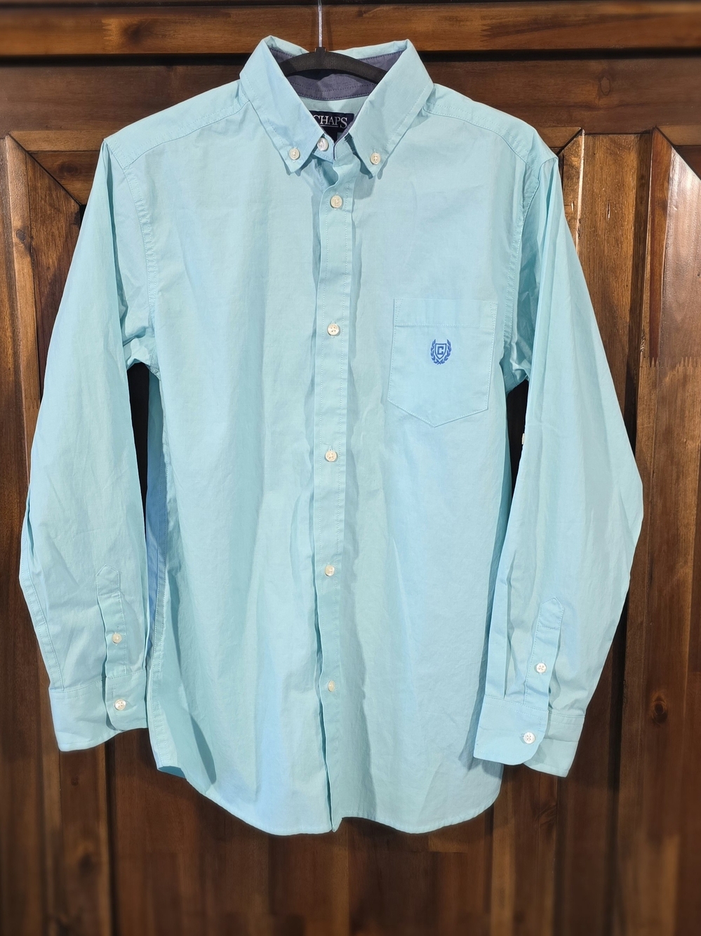 Chaps Boy's Aqua Button-Down Dress Shirt